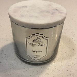 White barn evergreen marble top 3 wick